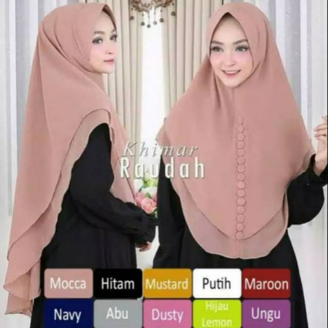 Hijab Jilbab Khimar Syari Terbaru Raudah Sifon 2 Layer Termurah