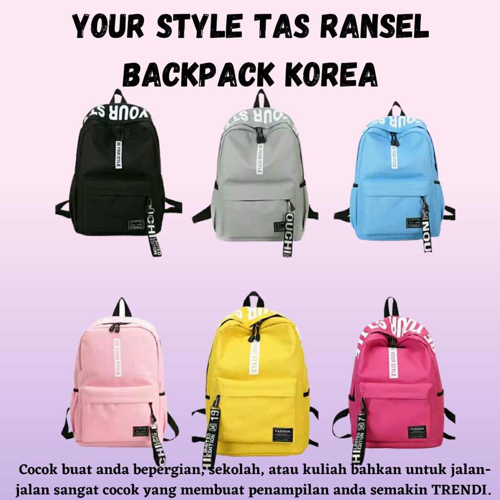 Terbaru Dan Termurah Be Your Style Tas Ransel Backpack Korea Ransel Sekolah SWAG