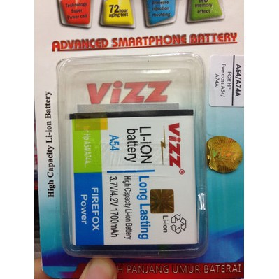 Vizz Double Power Battery Batre Baterai Vizz Cross Evercoss A74A A54 A74D