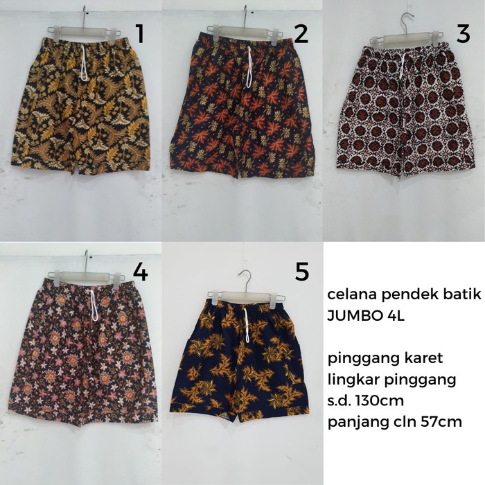 TERMURAH- celana pendek batik pria JUMBO 4L - delapan