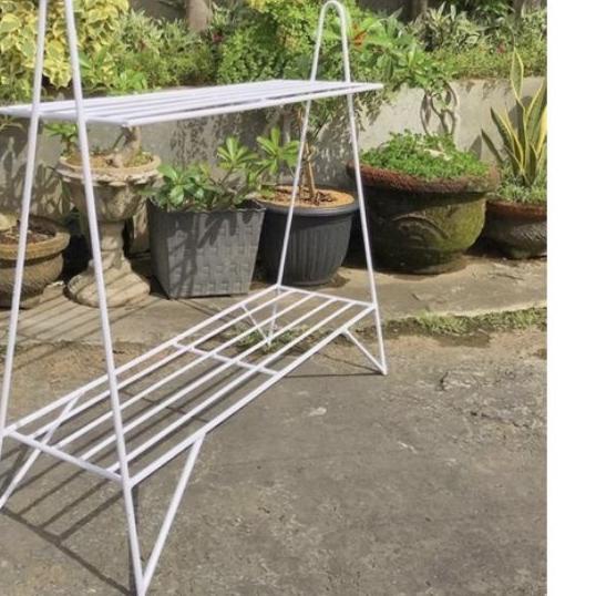 RAk pot besi 2 susun/ rak sepatu besi 2 susun / rak pot tanaman