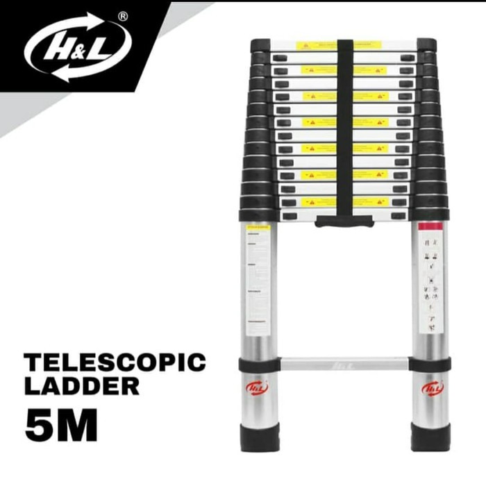 Tangga Teleskopik 5M Aluminium Single Telescopic Ladder 5 Meter