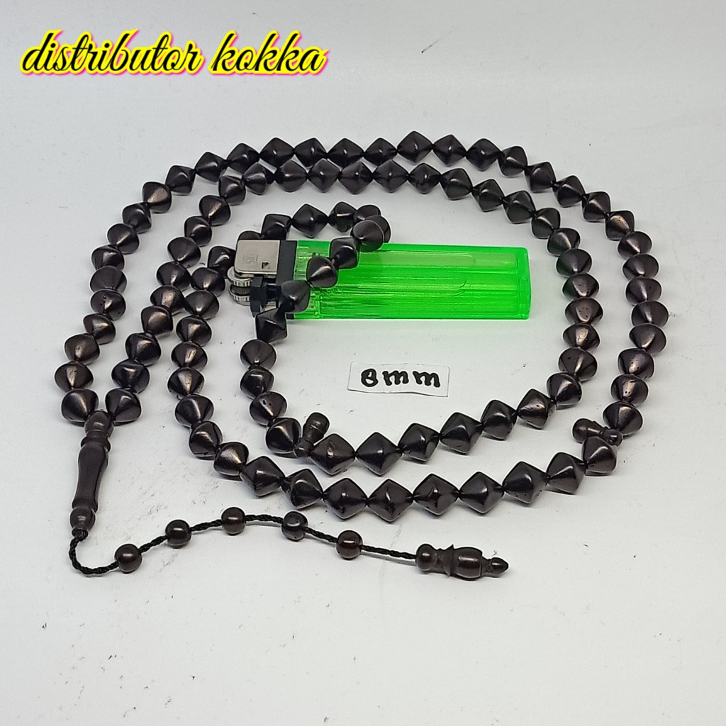 ( SUPER MURAH ) Tasbih Kokka kaukah kaokah fukakah koka wajik polos 8,5 mm hitam