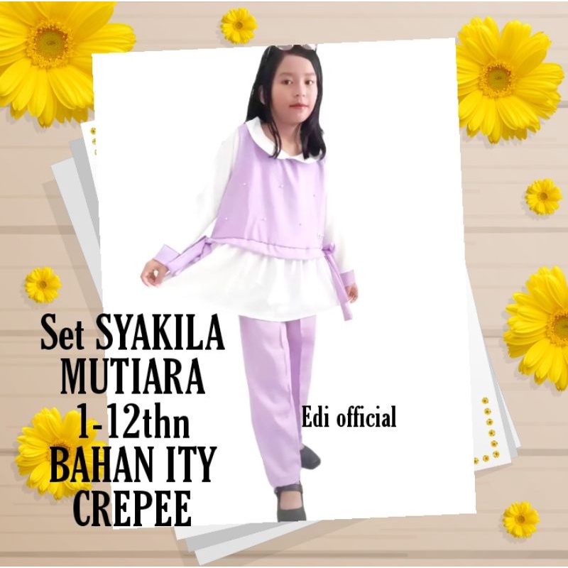 Baju Anak Perempuan Shakilla Kerah Mutiara Setelan Murah Usia 1-12 Tahun