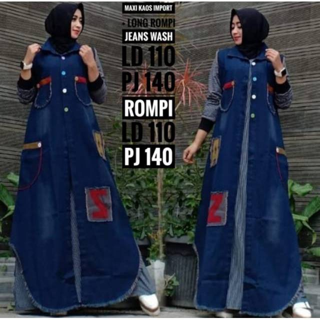 SH MAXI KAOS MIX LONG TUNIK JEANS BY ZARA