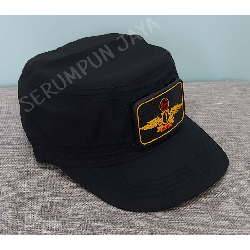 TOPI KOMANDO SECURITY WINGS - TOPI KOMANDO SECURITY WINGS VELCRO HITAM 2 PATCH