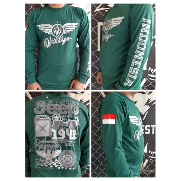 Kaos Jeep Willys Lengan Panjang Long Sleeve Jeep Kaos Jeep Original Kaos Jeep Off Road