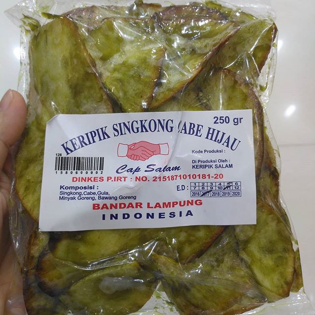 

Keripik Singkong Cabe Hijau Cap Salam Asli Lampung 250g