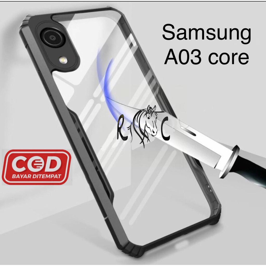 CASING Case Samsung A03 Core Shockproof Armor Transparant Protect Camera Premium Softcase Armor Casing Transparent -S/P