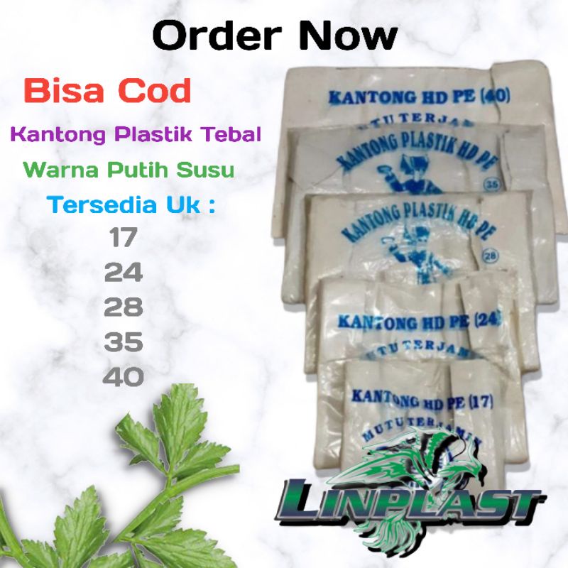 Kantong Kresek Tebal Putih Susu Uk 17 24 28 35 40