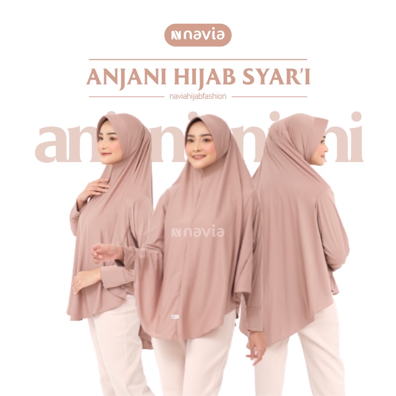 Navia hijab - ANJANI hijab syar'i | Hijab lengan syar'i | Hijab instan jumbo | Hijab sang penyelamat