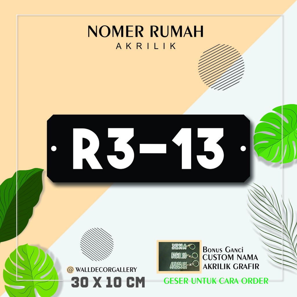 Jual NOMOR RUMAH - BAHAN AKRILIK SOLID - UKURAN 30 CM X 10 CM - TEXT ...