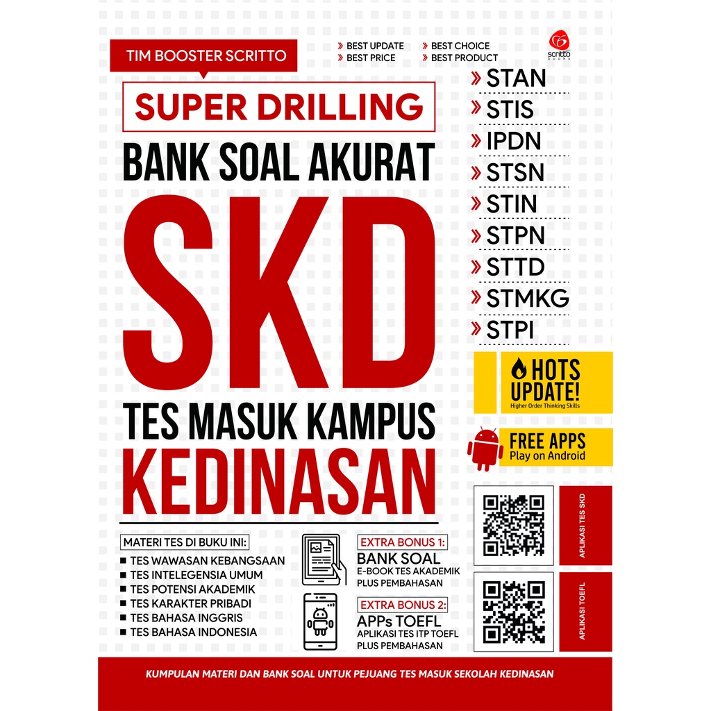 Buku Tes SKD Kedinasan 2022 - 2023 Terlaris Super Drilling STAN, STIS, IPDN, STSN, STIN, STPN, STTD,