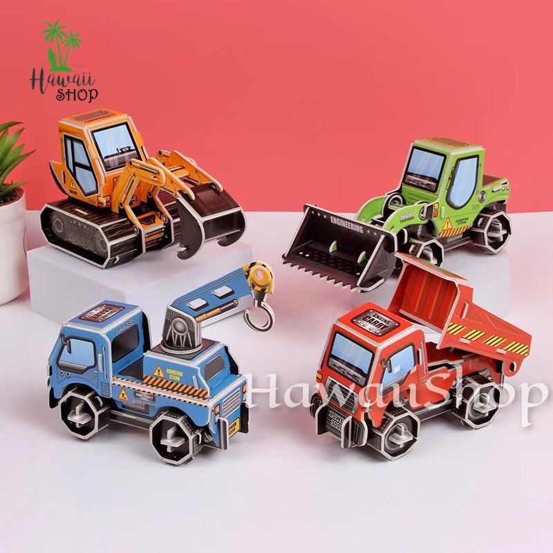 Puzzle 3D DIY bahan foam &amp; paper JEEP TANK PLANE DUMPERS mainan puzzle edukasi anak (kado,pajangan,dekorasi)