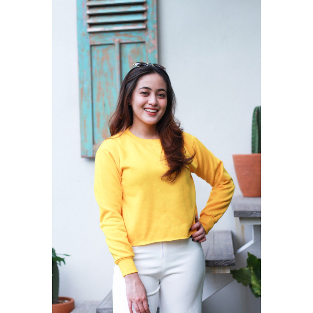 BEFAST - ZRX OOTD Wanita Sweater MIDORY / BLANCHE CROP BASIC SWEATER / Sweater Crop Remaja Kekiniaan / Pakaian Wanita Lengan Panjang / Sweater Polos Crop / Terbaru / Termurah / Outfit Ala Korean Style