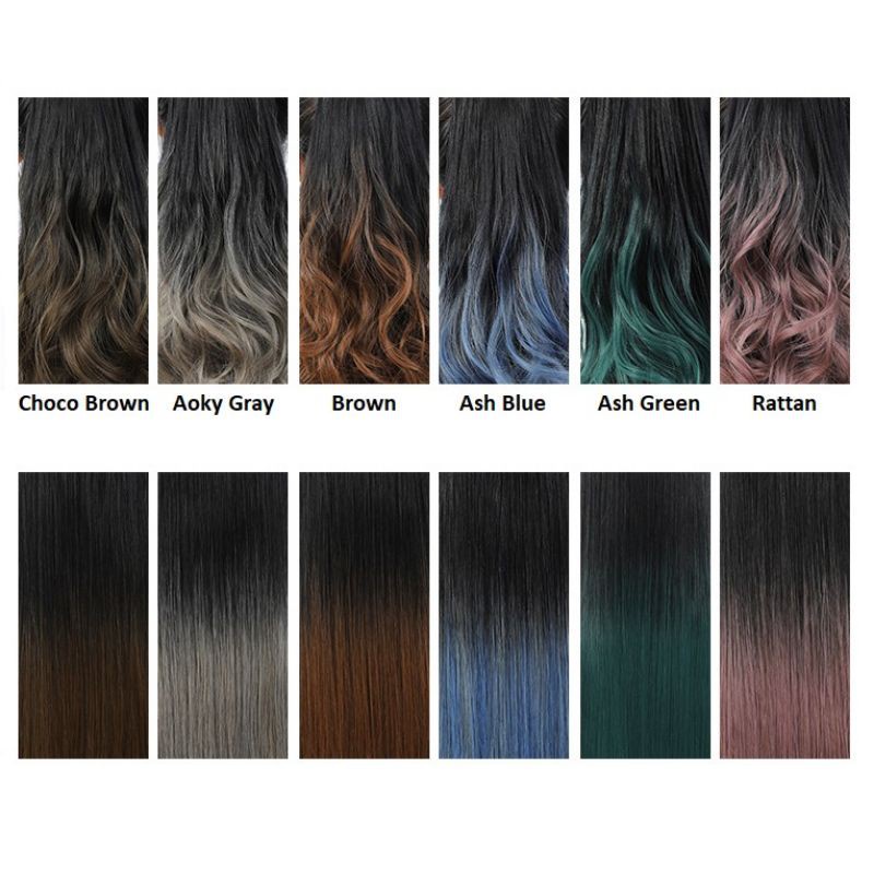 Hair clip / hairclip big layer wavy curly warna ombre gradasi (VHJKT)