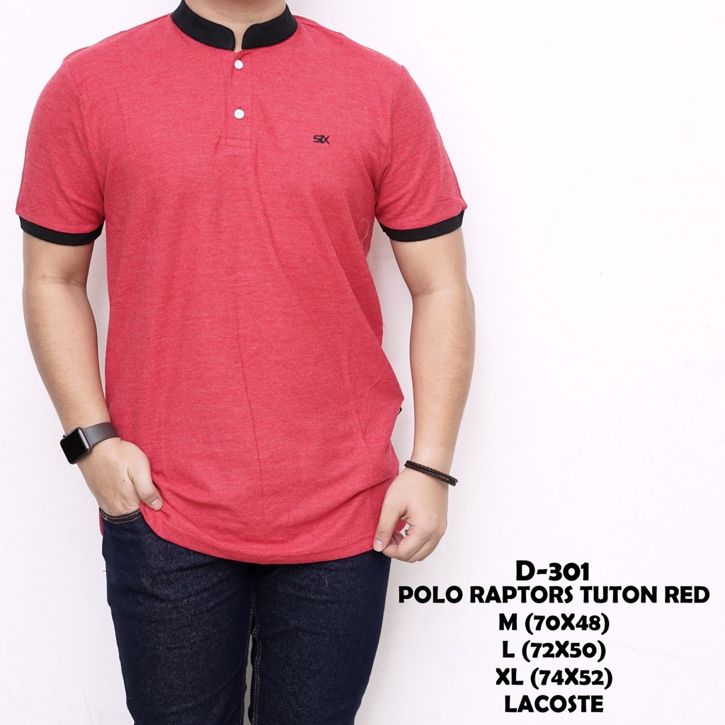 Polo Shirt Shanghai Polo Six Poloshirt Sanghai Kaos Kerah Cowok Pria Merah Tuton Red D301