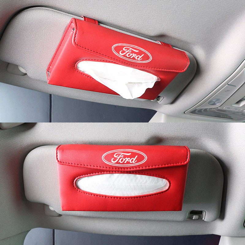 G-club Kotak Tisu Bahan Kulit PU Untuk Sun Visor Mobil Ford