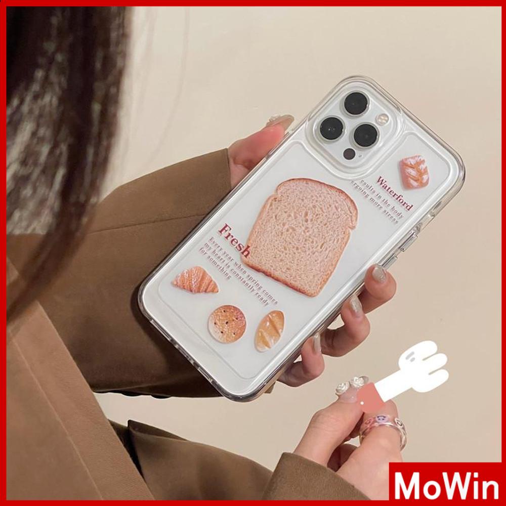 iPhone Case Clear Case Soft Thick TPU Shockproof Super Transparent Protection Camera Plating Button Toast Bread For iPhone 13 Pro Max iPhone 12 Pro Max iPhone 11 iPhone 7Plus