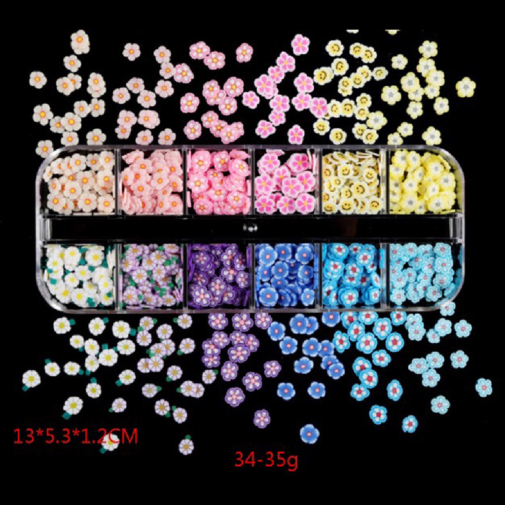 Mornin 12 Sekat / Set Payet Glitter Bentuk Hati 3d Warna-Warni Untuk Nail Art