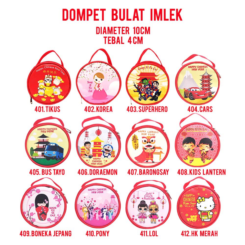 Tas Dompet Angpao Imlek Bulat Happy Chinese New Year Gong Xi Fa Cai Shopee Indonesia