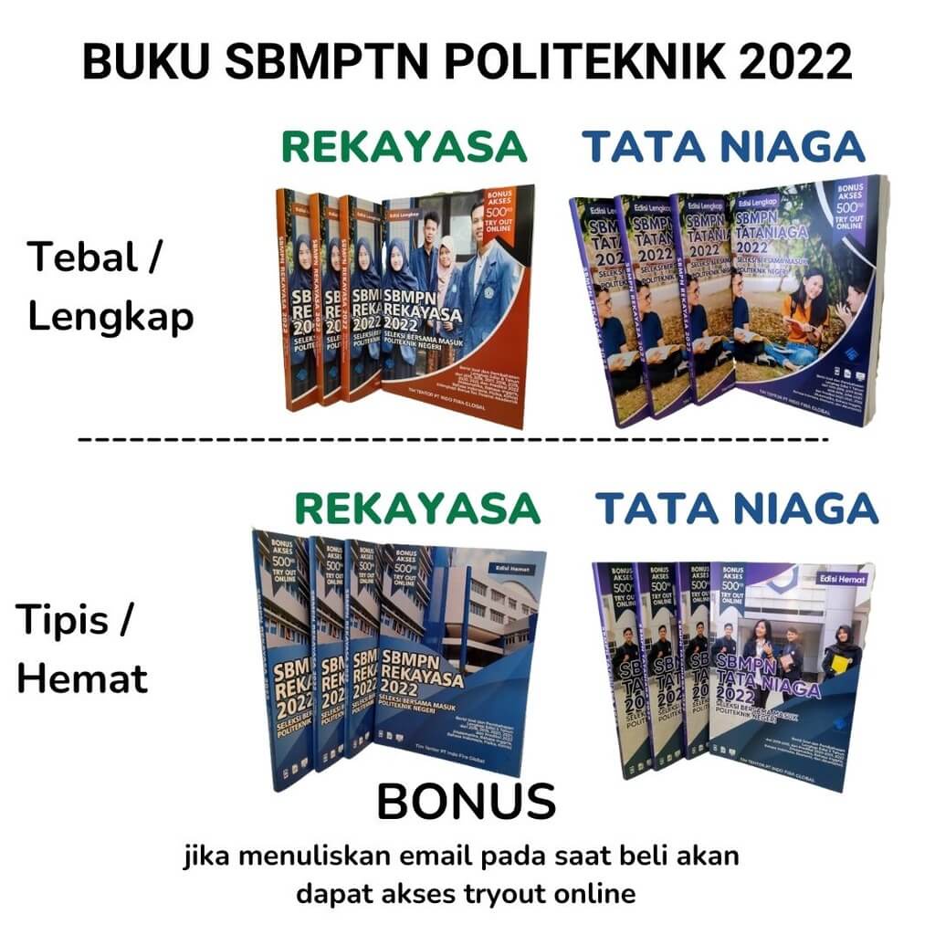 Buku UMPN Rekayasa/Tataniaga 2022 / Latihan Soal SBMPN Politeknik Rekaya / Tata Niaga