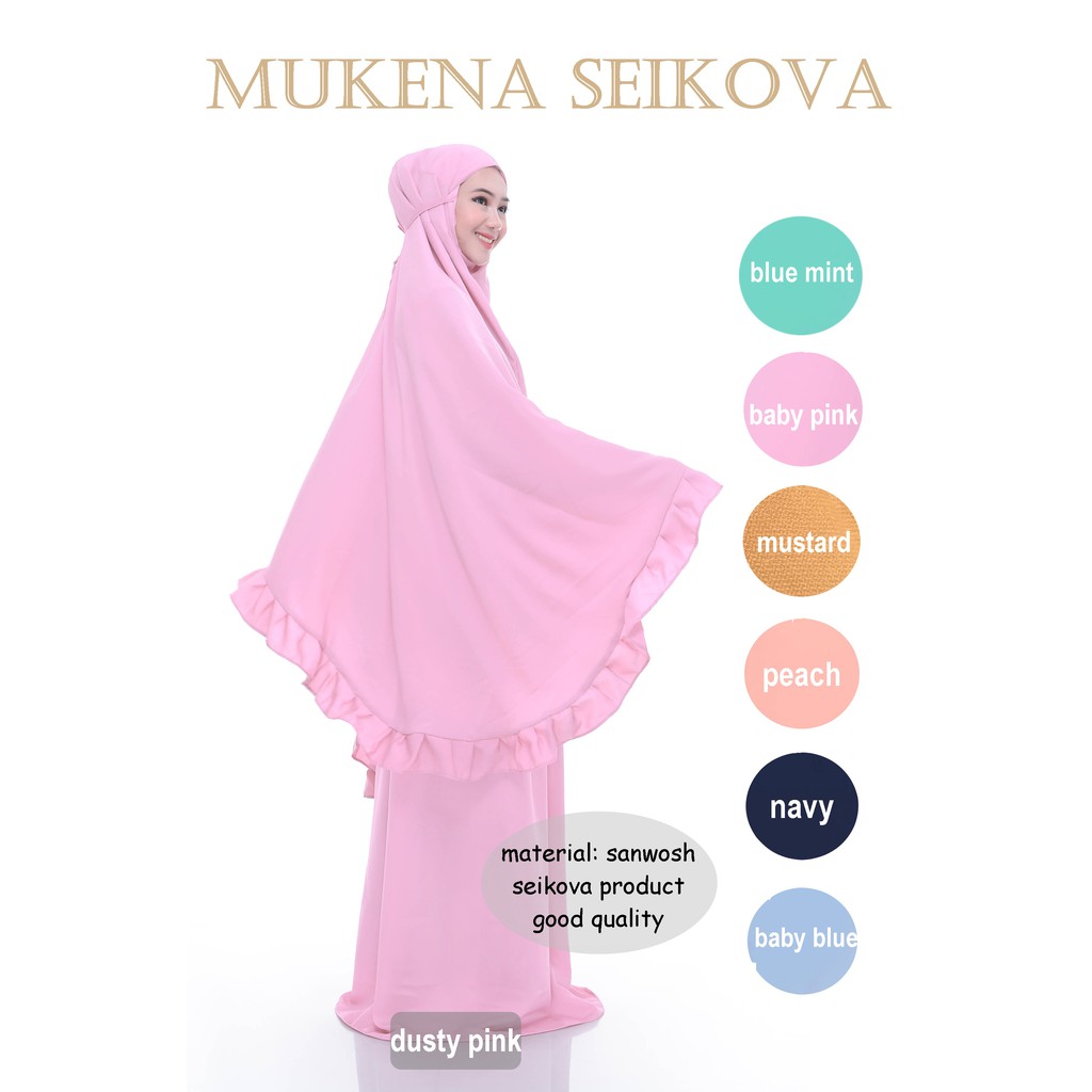 MUKENA POLOS ANTI LUNTUR ANTI PUDAR - MUKENA BAHAN SANDWOSH SUTRA  - mukena polos - MUKENA BERKUALIT