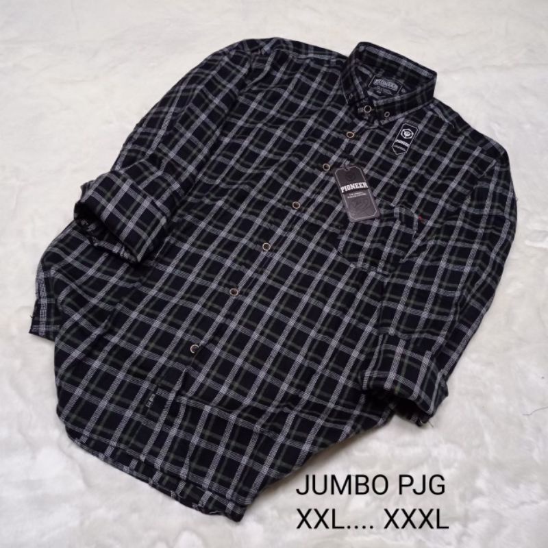 kemeja flanel jumbo xxl xxxl xxxxl lengan panjang pria - kemeja kotak kotak lengan panjang big size - distro - import - original - terbaru 2021