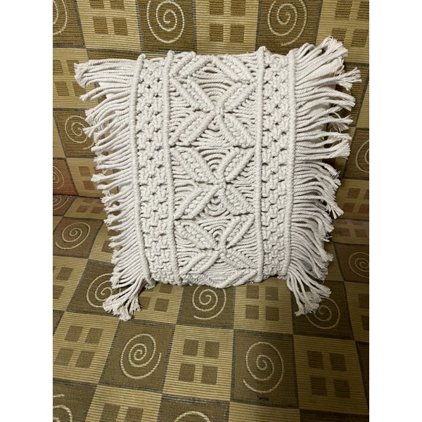 READY STOK) macrame sarung bantal/ macrame cover bantal/Dekorasi rumah