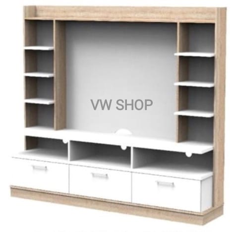TOPPAN Lemari Hias TV Tinggi - Meja TV - Rak TV Serbaguna Travis - Medan - VW Furniture
