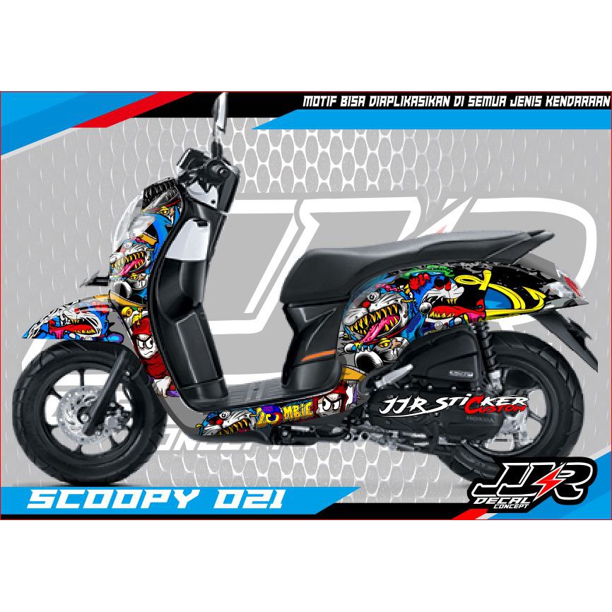 Decal Sticker Honda Scoopy Motif doraemon Zombie