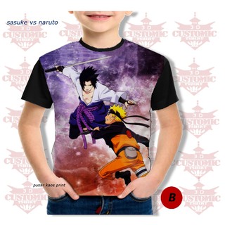  kaos  anak 3d  fullprint anime berkualitas naruto  sasuke vs 