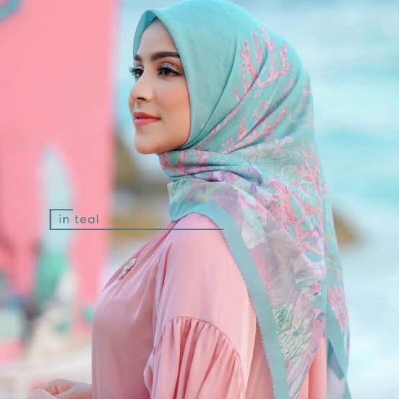 VOAL size REGULAR little mermaid buttonscarves preloved TEAL ria Miranda bukan kamiidea benang jarum