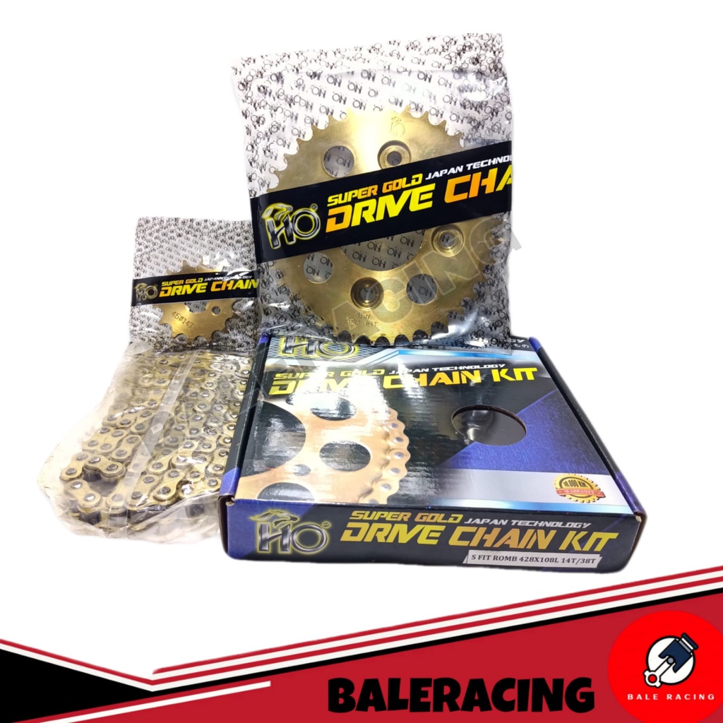 Gear Girset Supra Fit New 14t-38t Gear set Plus Rantai Super Gold Supra Fit New Blade Revo Supra x12