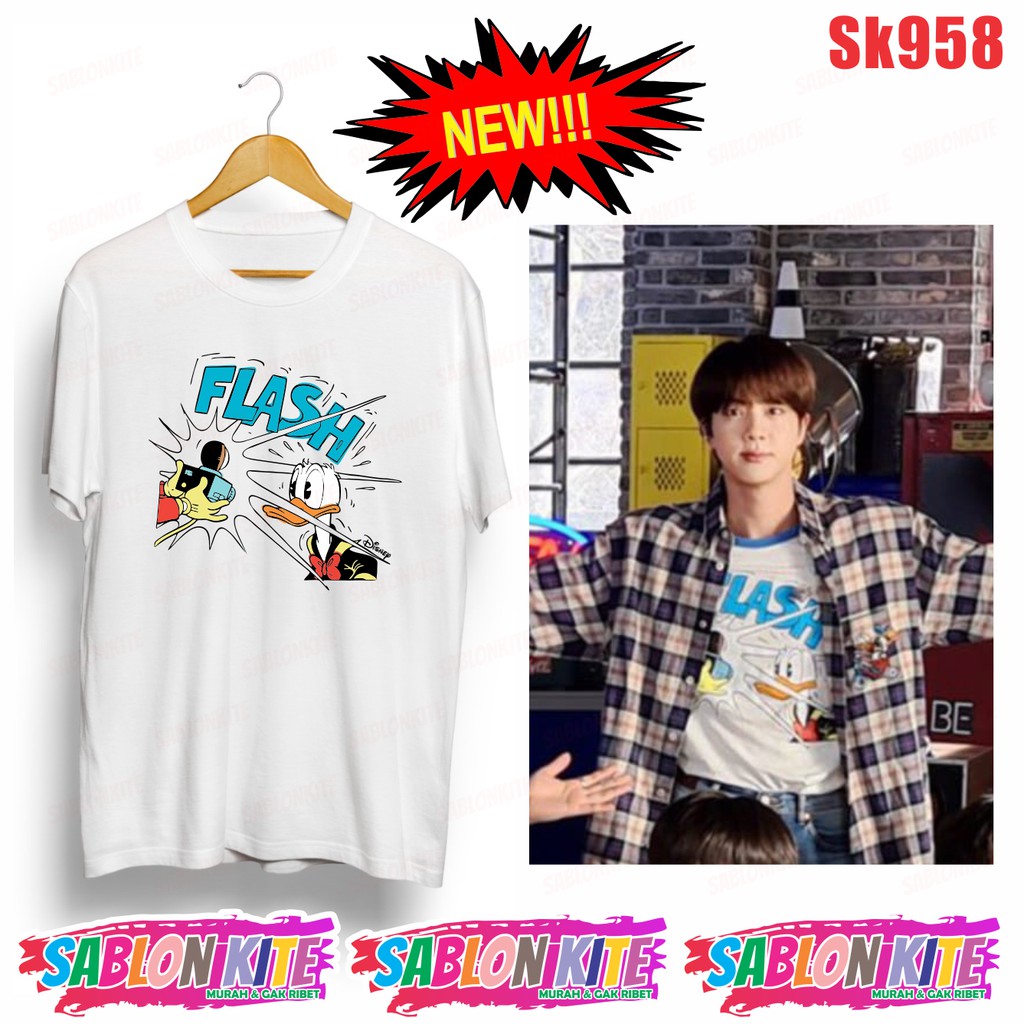 MURAH!!! KAOS KPOP FLASH MEMBER JIN SEOKJIN SK958 UNISEX COMBED 30S