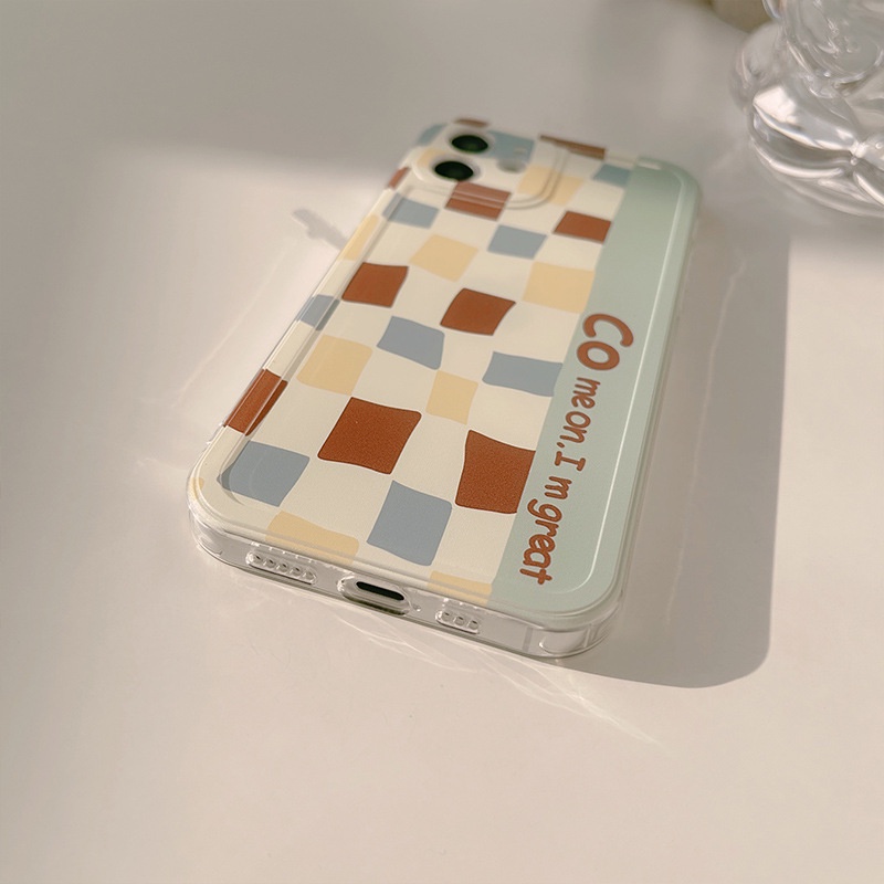 IPHONE Casing Handphone Motif Kotak-Kotak Vintage Untuk Iphone7 8 PLUS X XR XS 11 12 13 14 MINI PRO MAX SE 2020