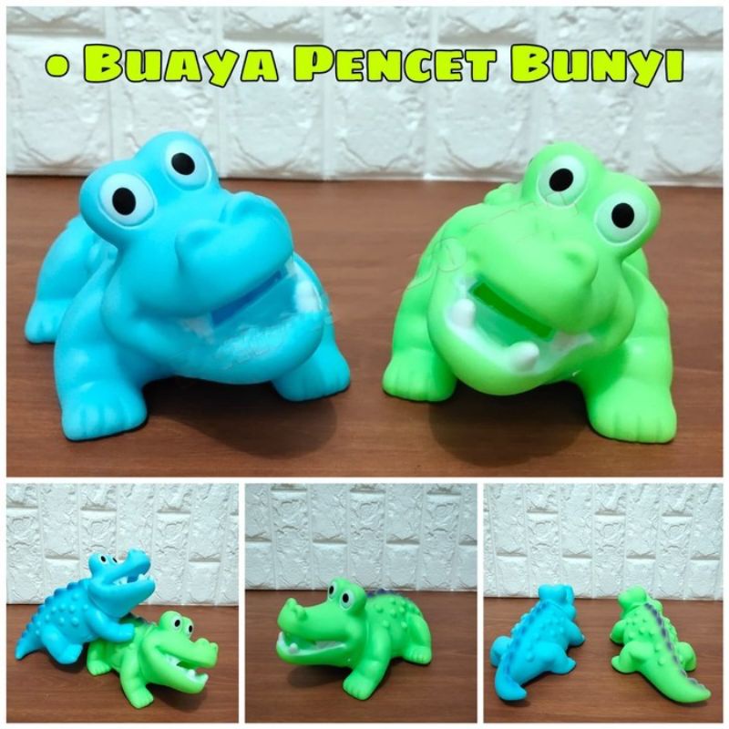 MAINAN BUAYA KARET PENCET BUNYI
