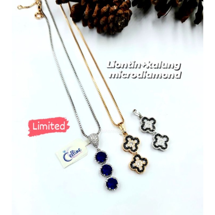 LIONTIN WANITA PLUS KALUNG HIQH QUALITY PREMIUM LAPIS EMAS ANTI KARAT ANTI ALERGI