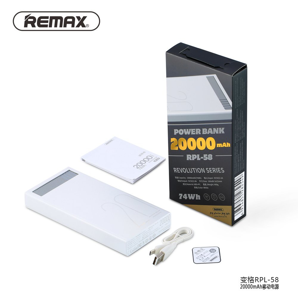 Remax Powerbank 20.000 Mah RPL-58 Revolution Series Quick Charging