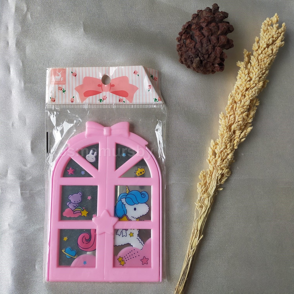 cermin/ kaca motif jendela lucu
