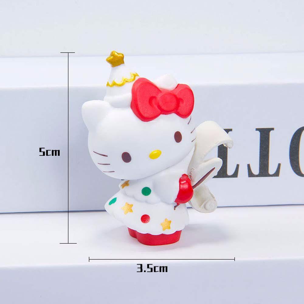 [Elegan] Kuromi Action Figurine 6pcs/set PVC Koleksi Model Kitty Cat KT Mainan Model Anime Cinnamon Dog My Melody