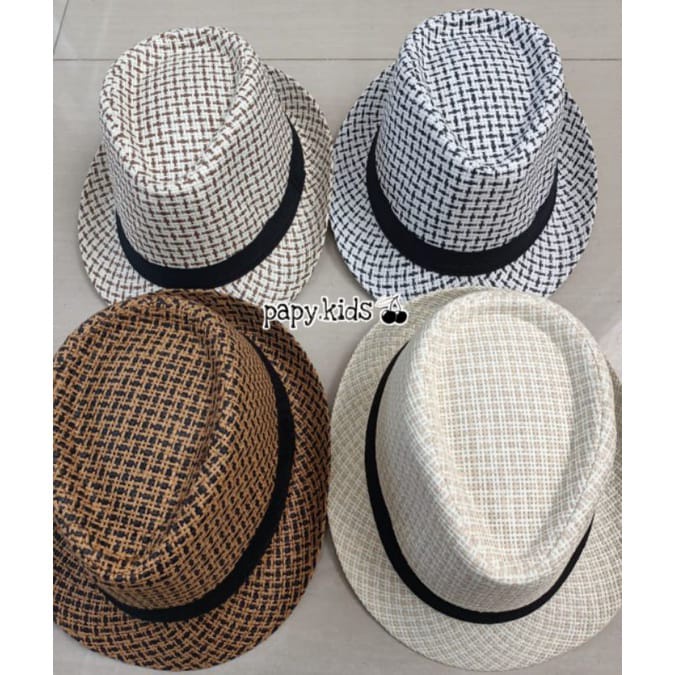 Sefastore20 / DISKON Topi Fedora pria dewasa topi fedora tikar pria motif Fedora jerami Fedora Impor