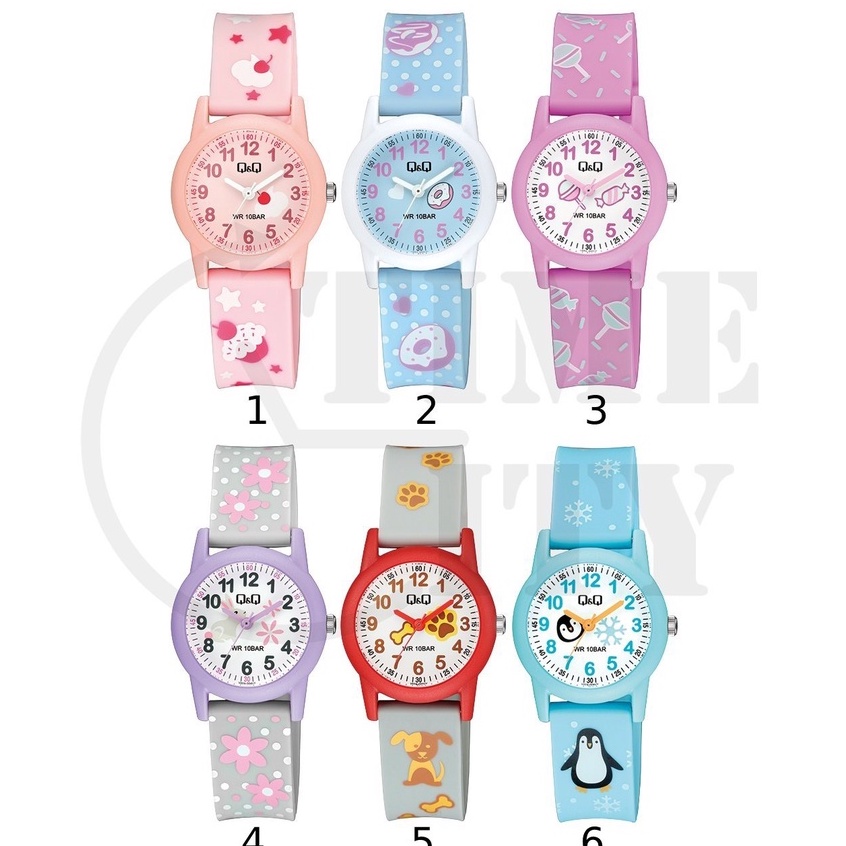 Q&amp;Q QNQ QQ ORIGINAL RUBBER BAND KIDS WATCH JAM TANGAN ANAK V22A 001-006Y