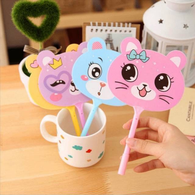 Bolpoin Kipas Kartun BERUANG / Pulpen Kipas Cute BEAR / Pena Kipas BERUANG Lucu Unik Tinta Biru