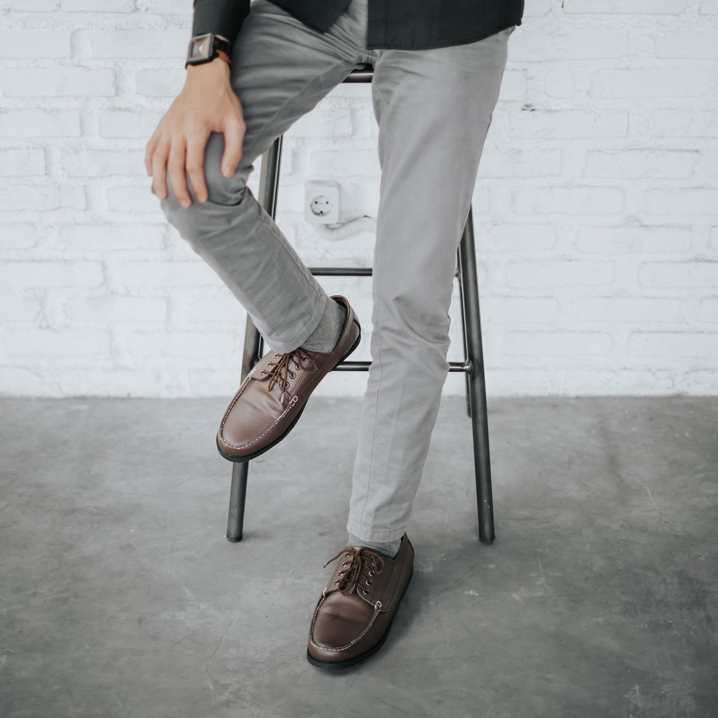 BENOA BROWN |FORIND x Footure| Sepatu Derby Santai Kasual Kerja Kantor Kuliah Pria/Cowok - Laces