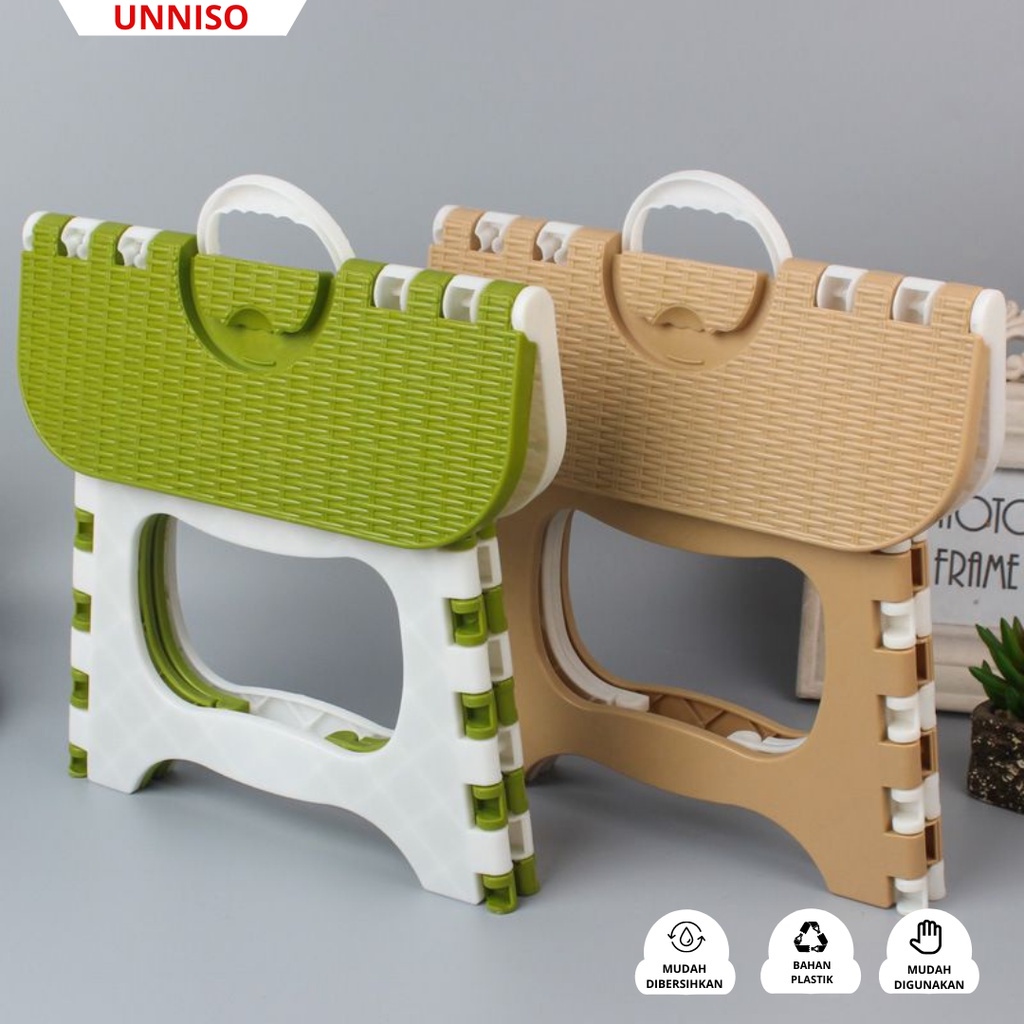 UNNISO - Kursi Lipat Mini Bangku Lipat Plastik Portable BKL1