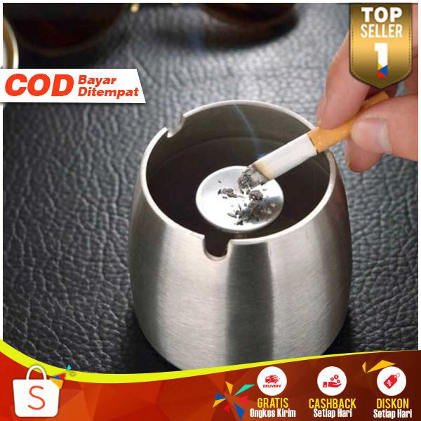 Asbak Rokok Anti Angin Cone Stainless Steel Asbak Stainles Murah Rokok Cone Cylinder Terlaris