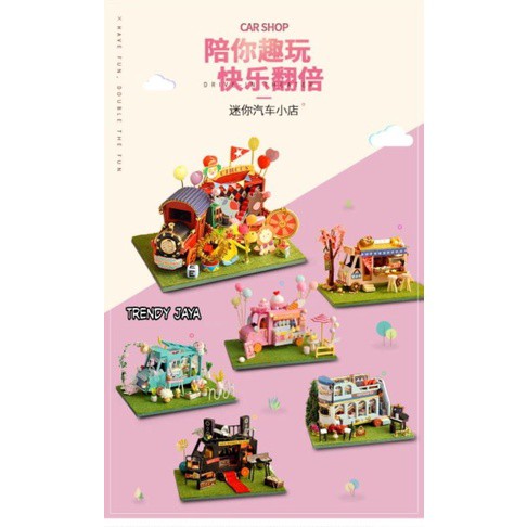 DIY Miniatur FLORIST BUS SHOP Puzzle Craf (TC8-6 LED)