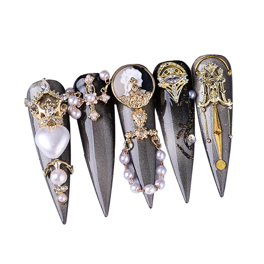 CHARMS Mxbeauty Manik-Manik Kristal Zircon Mutiara Imitasi 3d Dekorasi Nail Art / Manicure Diy