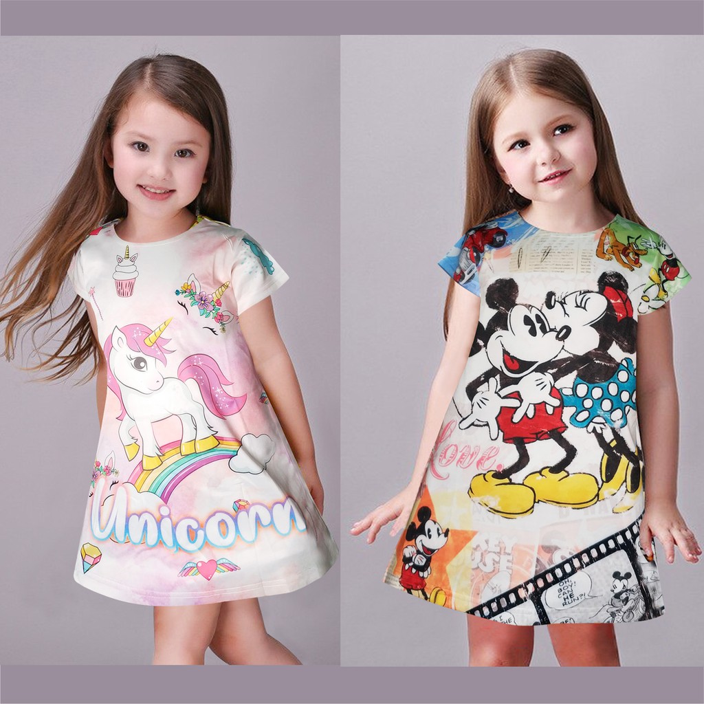 Dress Daster Anak Perempuan Bahan Spandex Premium Printing